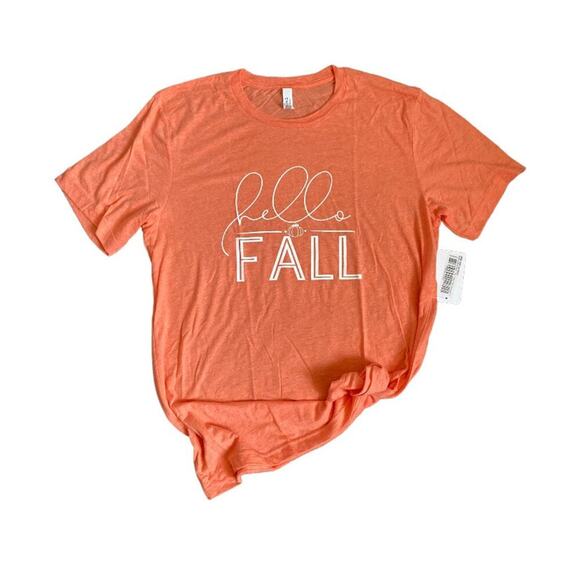 Bella + Canvas “HELLO FALL” Womens Orange Tee - Picture 1 of 5